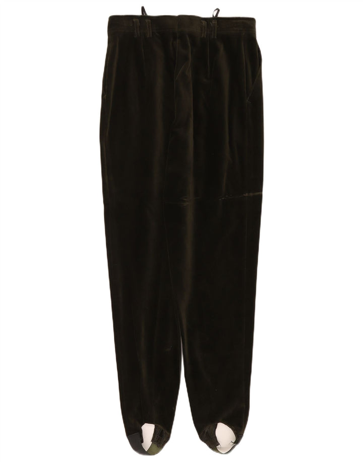 VINTAGE Pantalon velours étrier femme EU 40 Moyen W27 L29 Coton vert