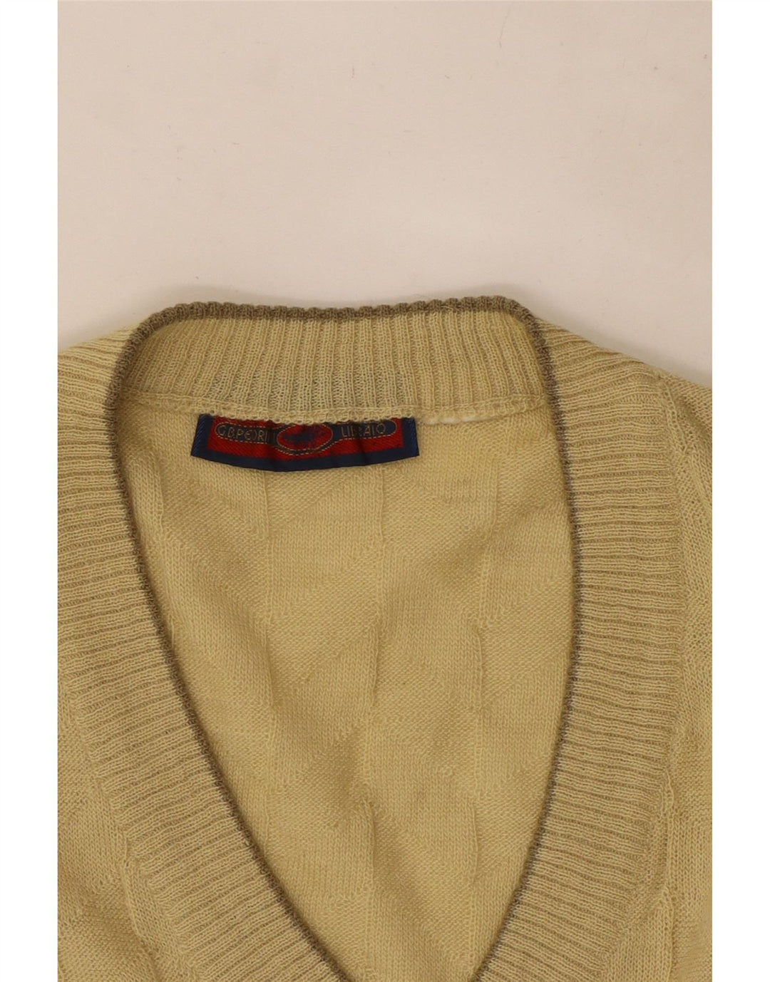 vintage Mens Vest Débardeur Petit Beige