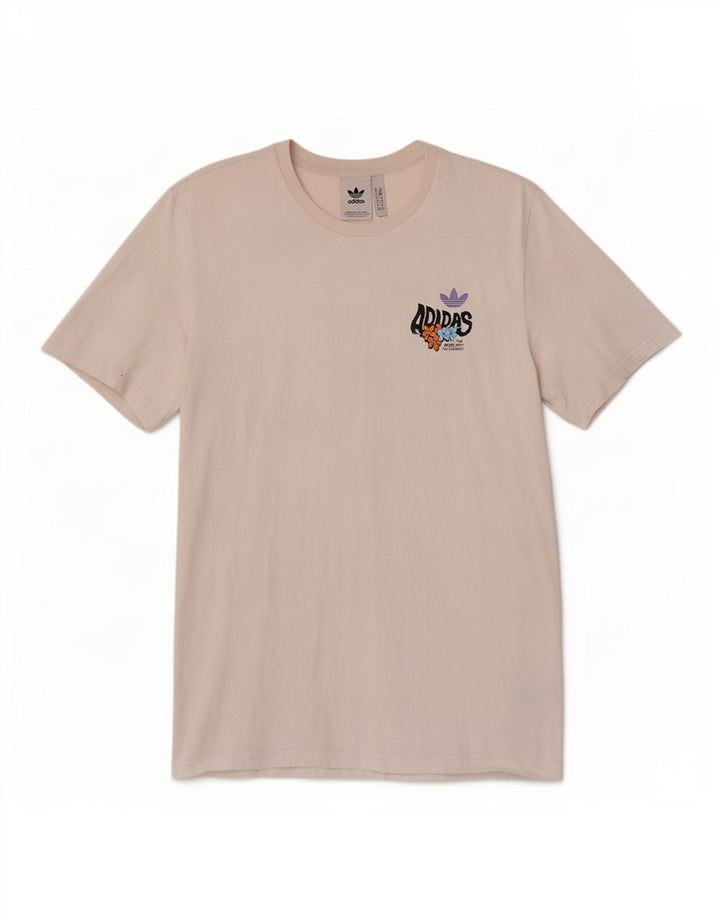 Adidas T-shirt graphique pour homme en coton blanc moyen