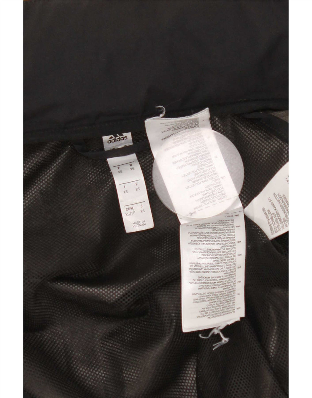 Adidas Veste de survêtement surdimensionnée à capuche pour femme UK 6 XS Noir Polyester