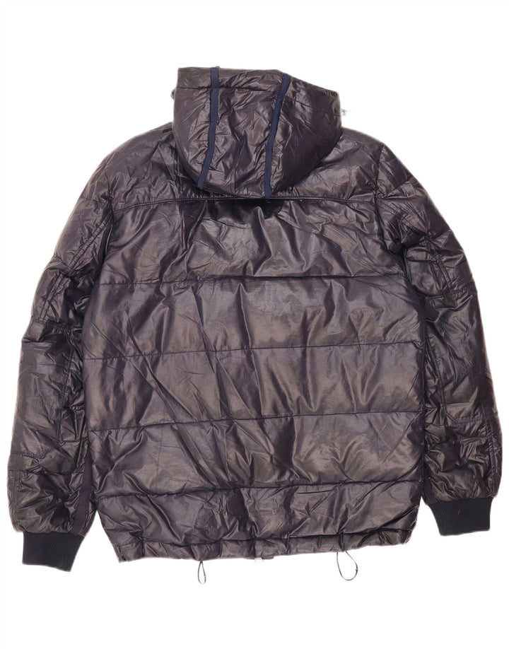 Belfe Veste matelassée à capuche pour homme UK 38 Bleu marine moyen Polyamide