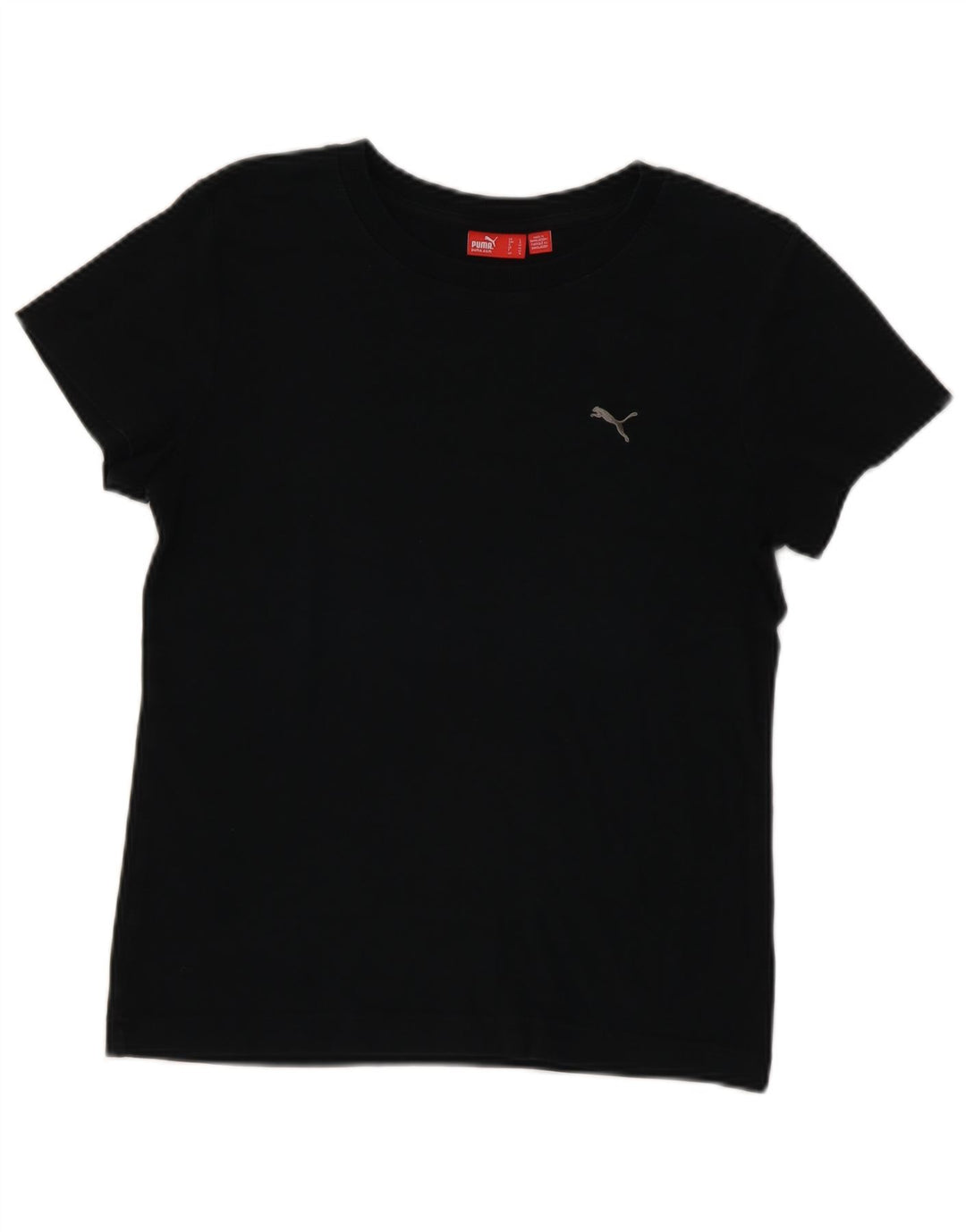 Puma T-Shirt Femme UK 14 Medium Noir Coton