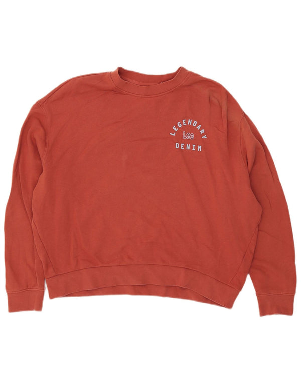 Lee Sweat-shirt coupe décontractée pour femme UK 10 Petit coton rouge