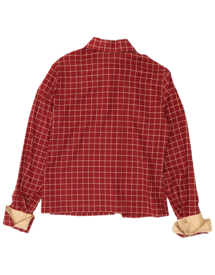 Chemise formelle femme vintage UK 14 Medium Burgundy Check