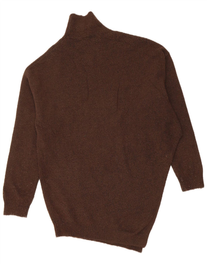 Zara Pull à col roulé chauve-souris pour femme UK 10 Petit Marron