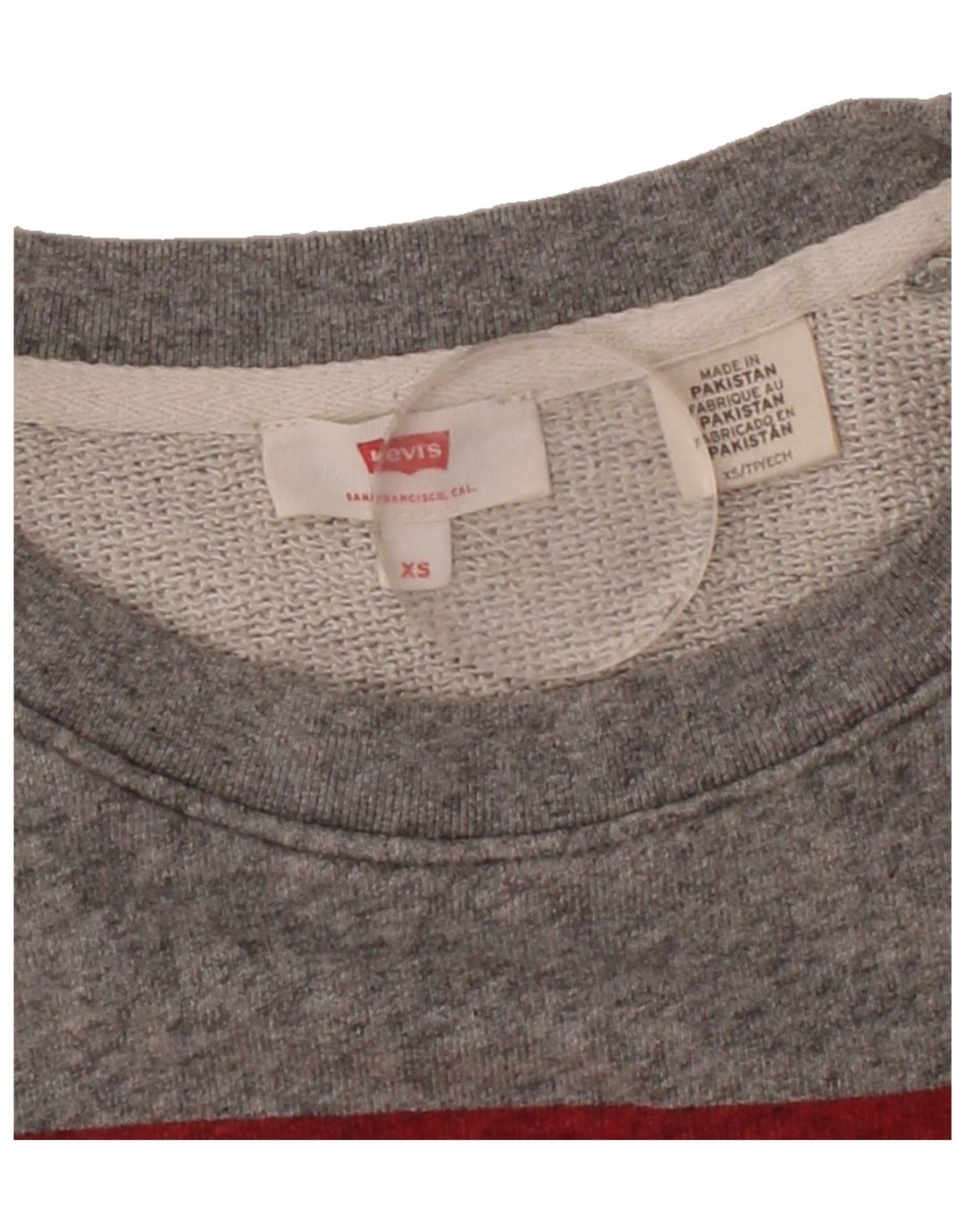 LEVI'S Womens Oversized Graphic Sweatshirt Jumper UK 6 XS Grey Cotton Vintage Levi's and Second-Hand Levi's from Messina Hembry 