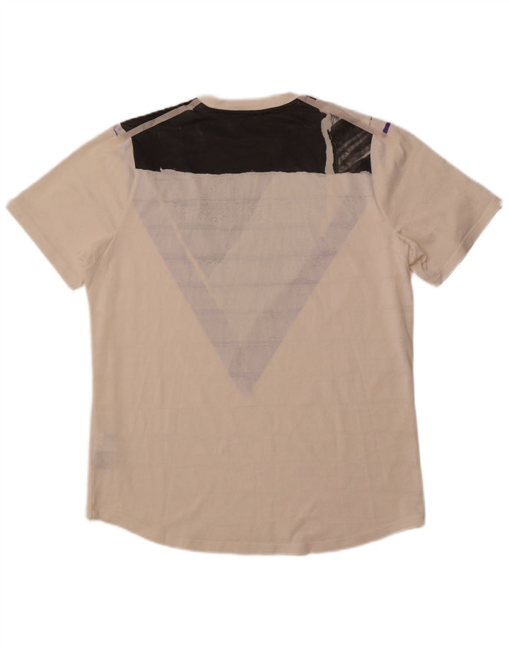 NIKE T-shirt graphique Dri Fit pour hommes, grand, blanc, color block, en polyester