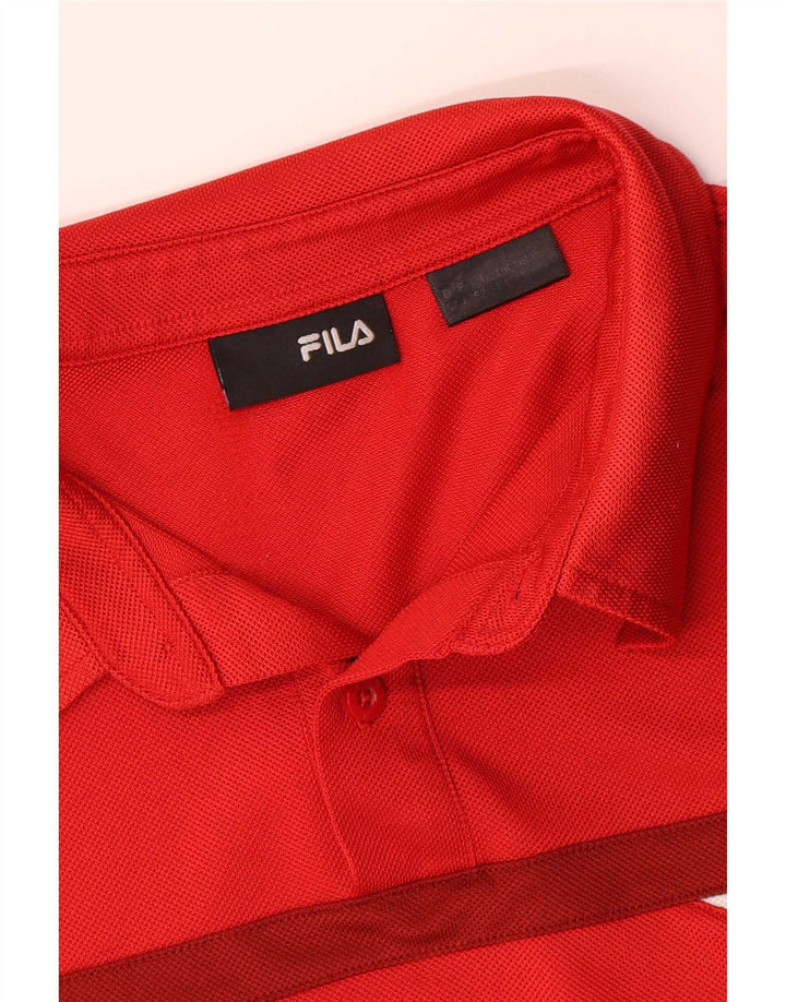 Fila Polo Homme Large Rouge Colorblock Polyester