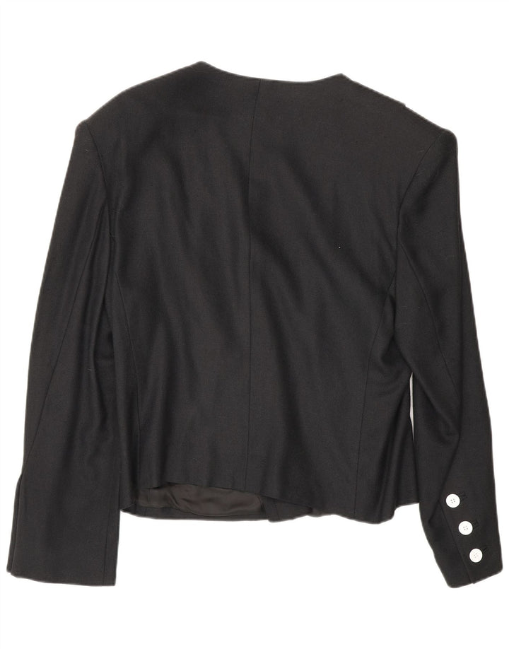 Louis Feraud Veste Blazer Double Boutonnage Femme UK 16 Large Viscose Noire