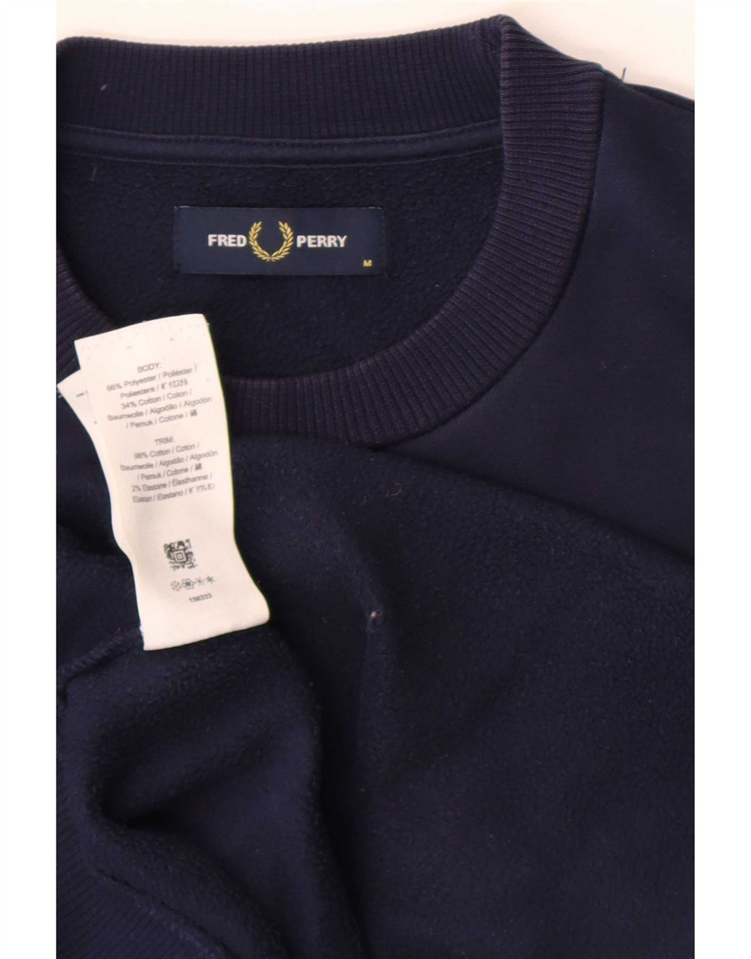 Fred Perry Sweat-shirt graphique pour homme Bleu marine moyen Polyester