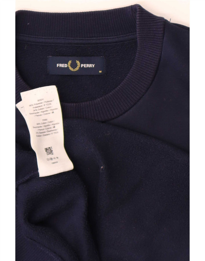 Fred Perry Sweat-shirt graphique pour homme Bleu marine moyen Polyester