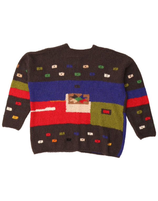 Premode Cardigan surdimensionné graphique pour femme UK 18 XL Gris géométrique