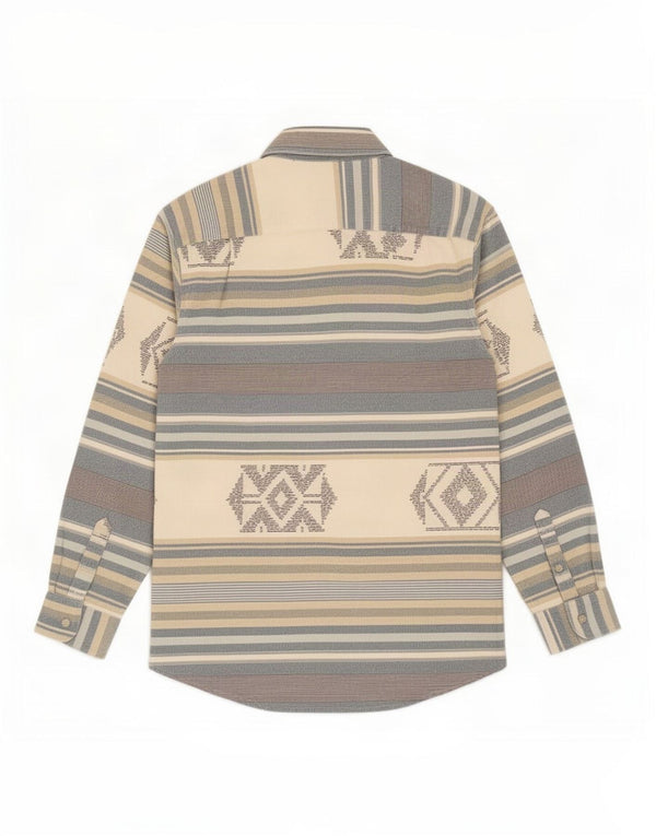 chemise en flanelle homme vintage XL Beige Géométrique