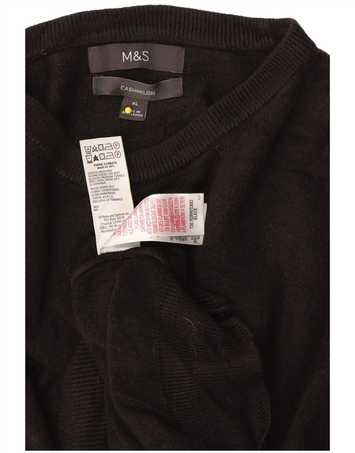 Marks & Spencer Pull ras du cou pour femme XL Noir Acrylique