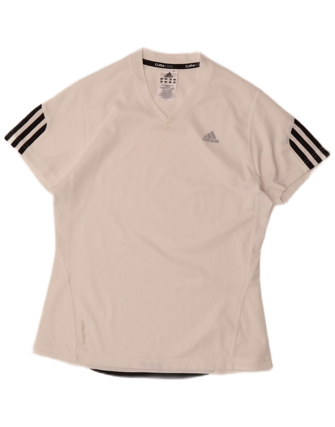ADIDAS Femmes Climacool T-Shirt Top UK 12 Moyen Blanc Polyester