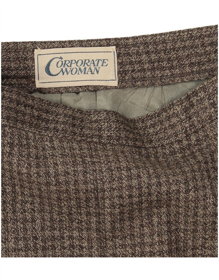 vintage Femme A-Line Jupe W22 2XS Gris Pied-de-poule