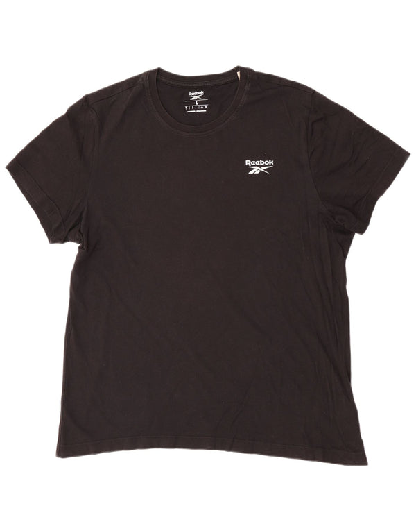 Reebok Mens T-Shirt Top Large Black Cotton