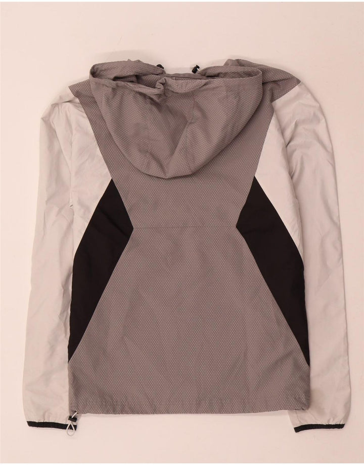 Adidas Veste de pluie à capuche pour homme UK 34 XS Gris Colorblock Polyester