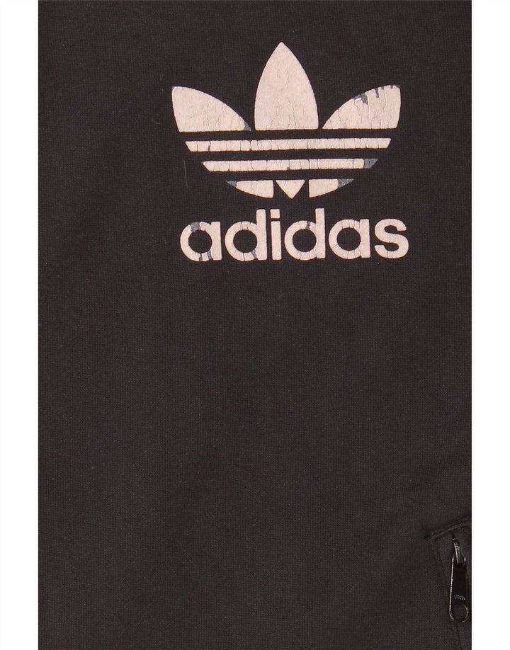 Adidas Pull à capuche zippé pour homme en polyester noir moyen