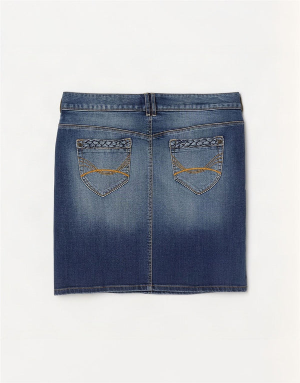Tom Tailor Mini jupe en jean pour femme EU 40 Medium W34 Bleu Coton