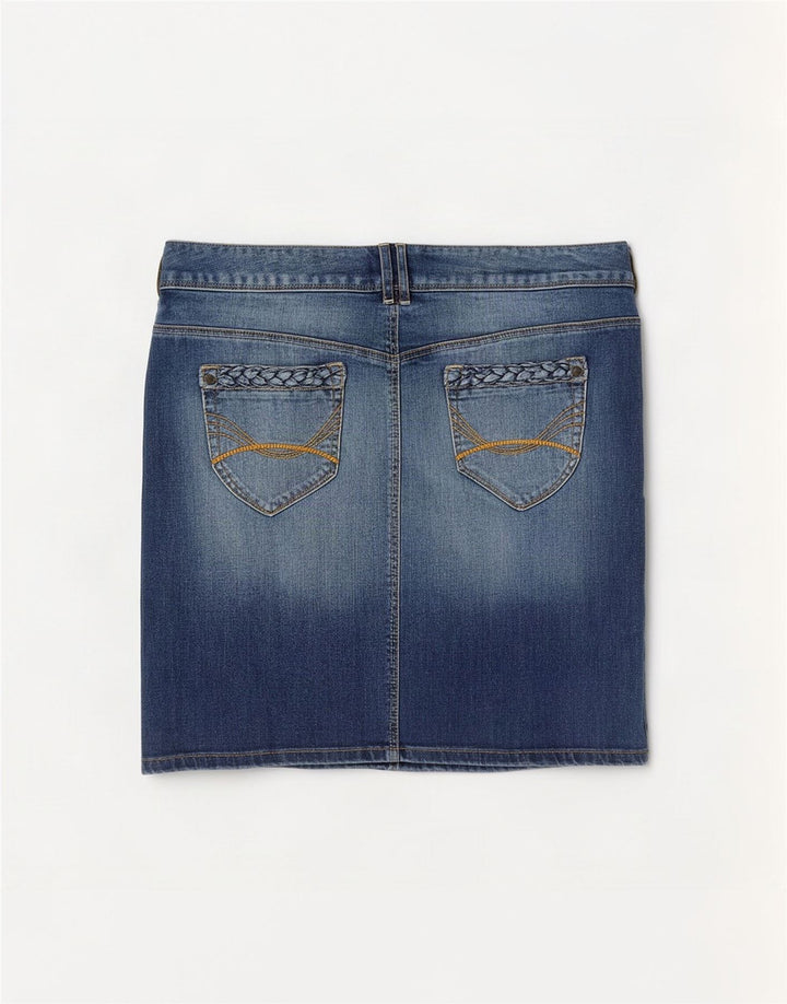 Tom Tailor Mini jupe en jean pour femme EU 40 Medium W34 Bleu Coton