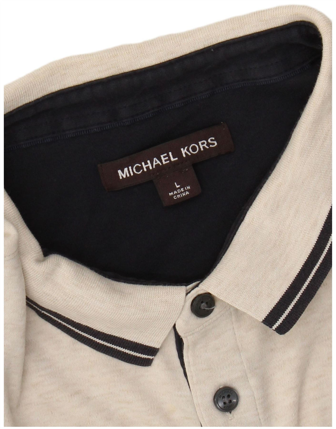 MICHAEL KORS Polo Homme Large Beige Moucheté