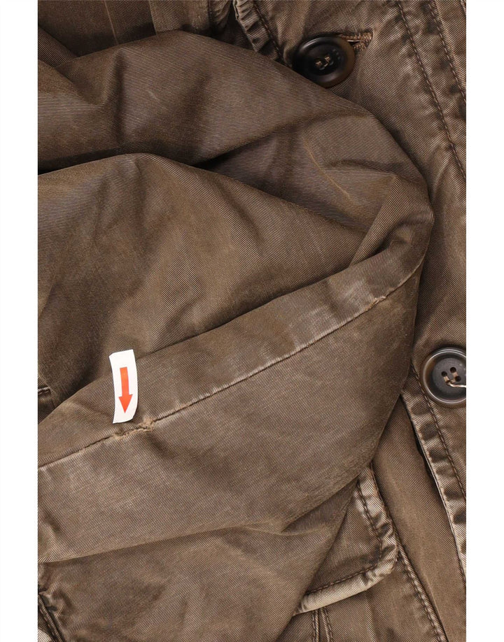 Marlboro Classics Veste utilitaire pour homme UK 40 Large Kaki Coton