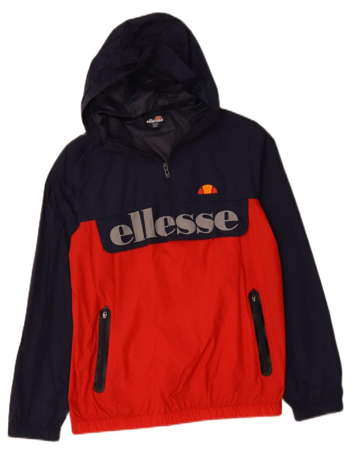 Veste anorak graphique à capuche Ellesse pour garçon 13-14 ans bleu marine colour block