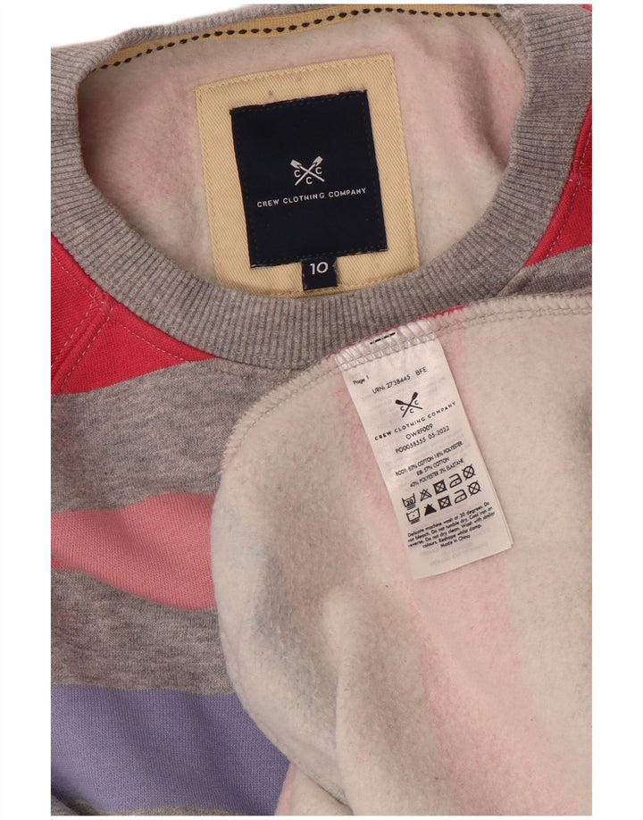CREW CLOTHING Sweat-shirt pour femme UK 10 Petit rayé multicolore
