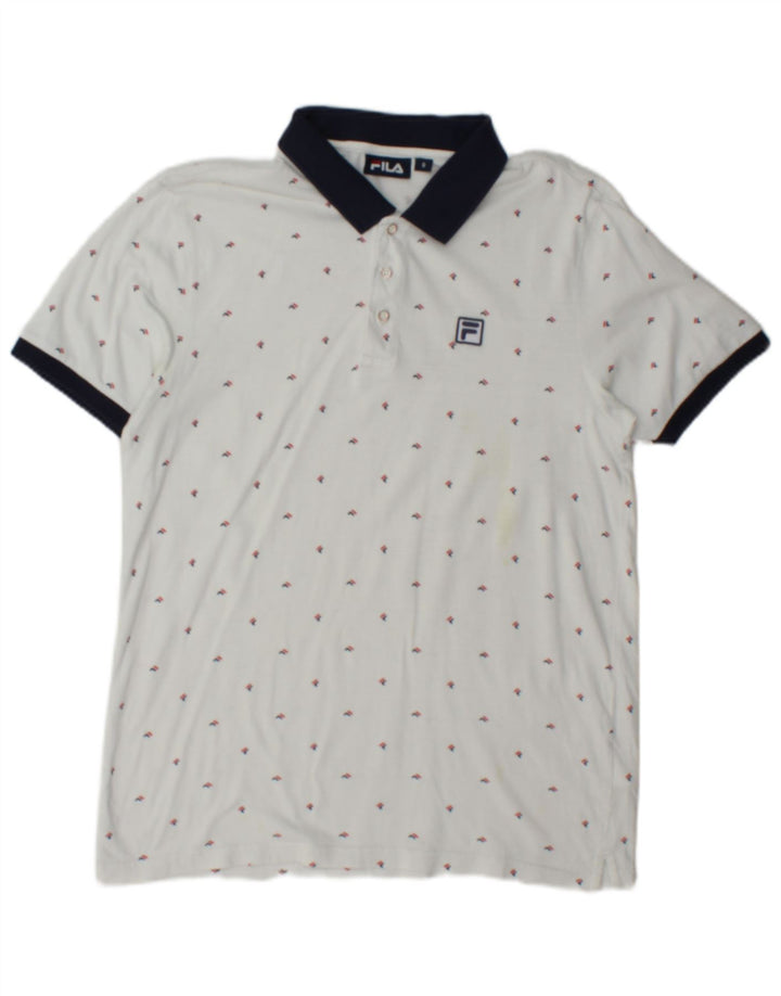 Fila Polo Graphique Homme Petit Blanc Coton