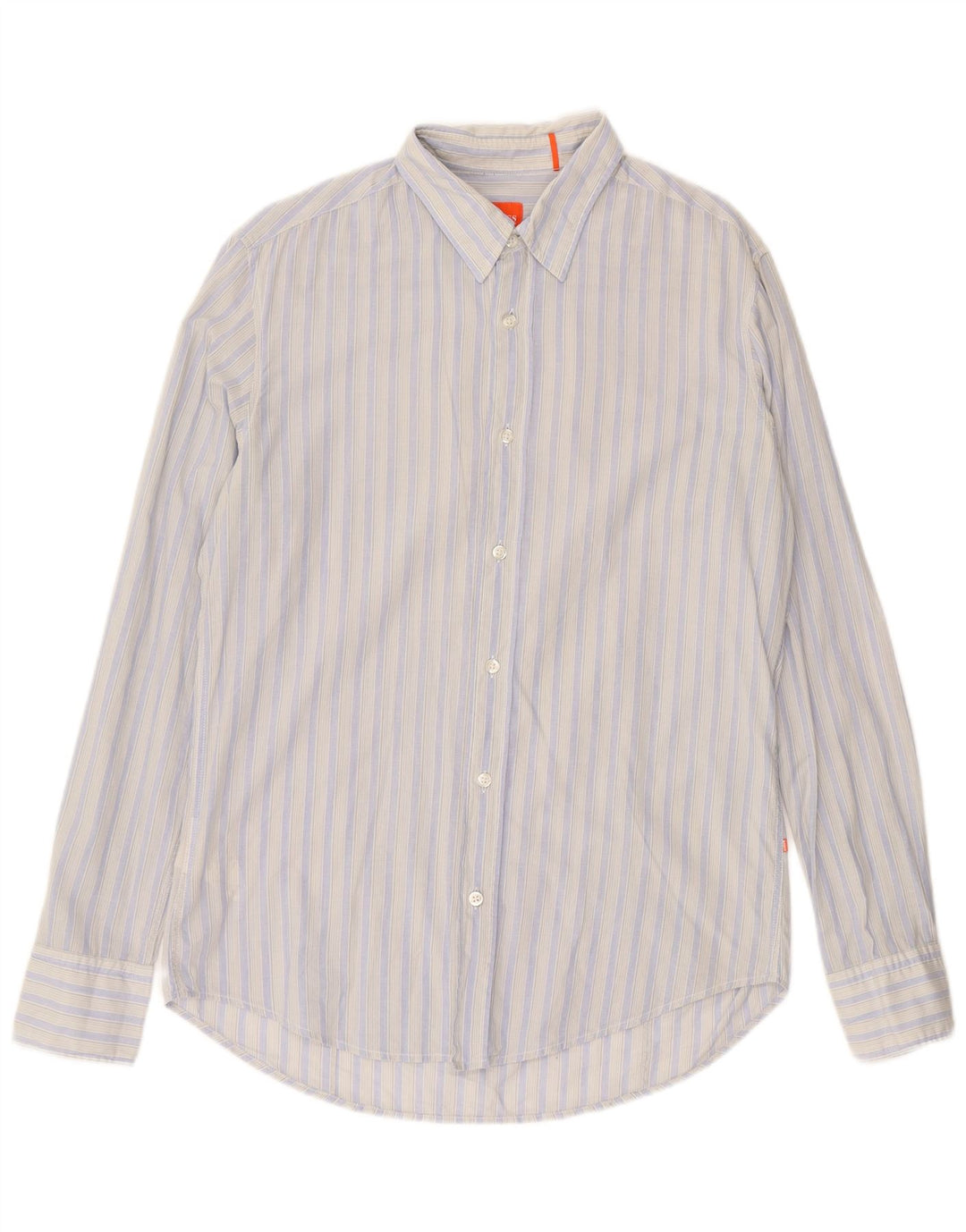 HUGO BOSS Mens Shirt Medium Blue Striped Cotton