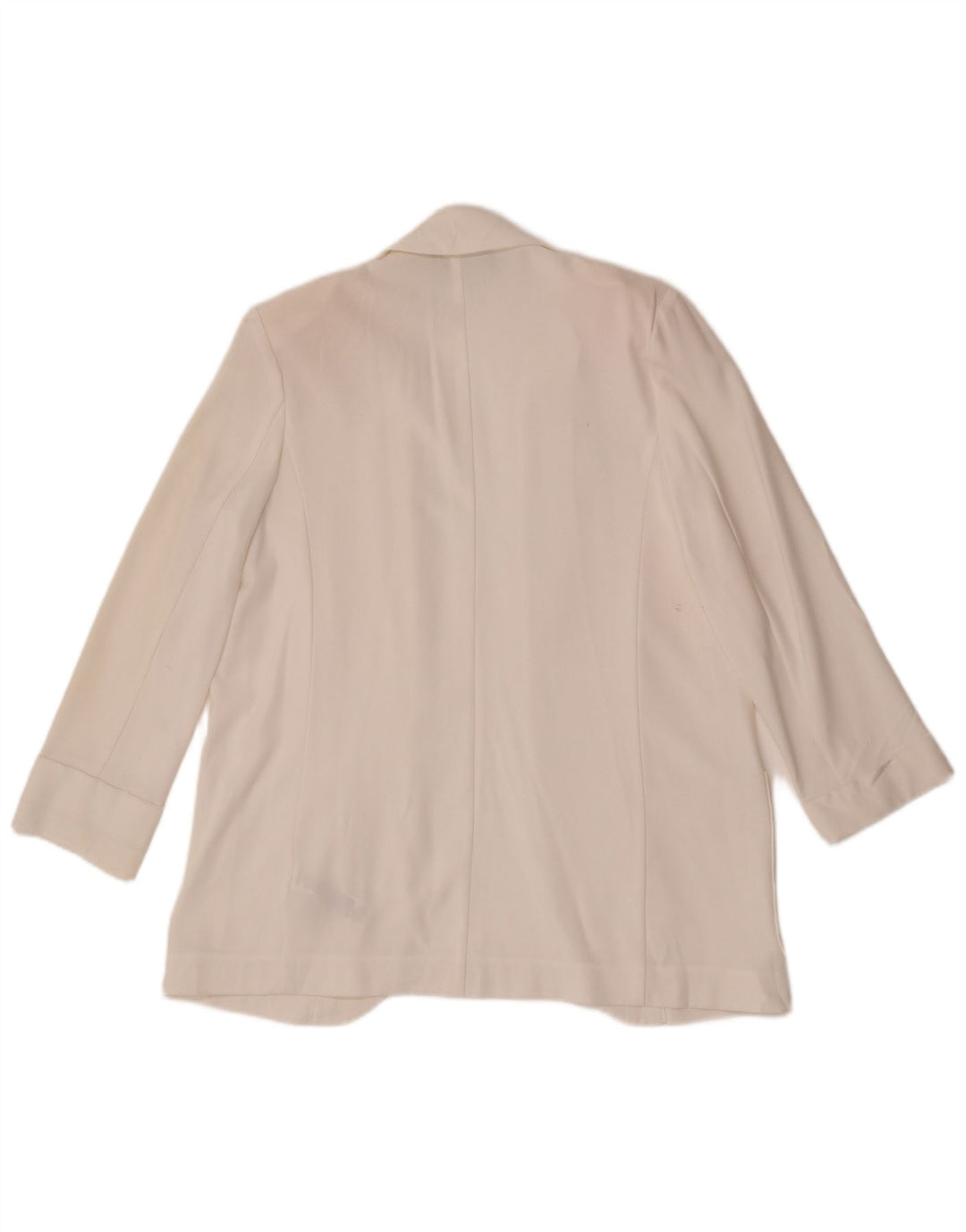 Marks & Spencer Veste Blazer Ouverte Femme UK 10 Petit Polyester Blanc