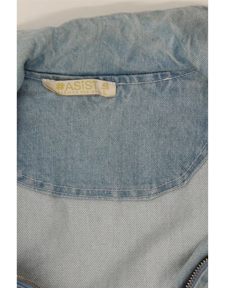 veste en denim femme vintage UK 14 Grand coton bleu