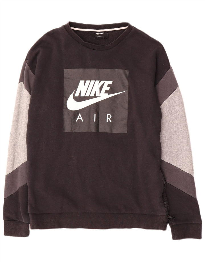 Nike Sweat-shirt graphique pour homme en coton color block Noir Taille S