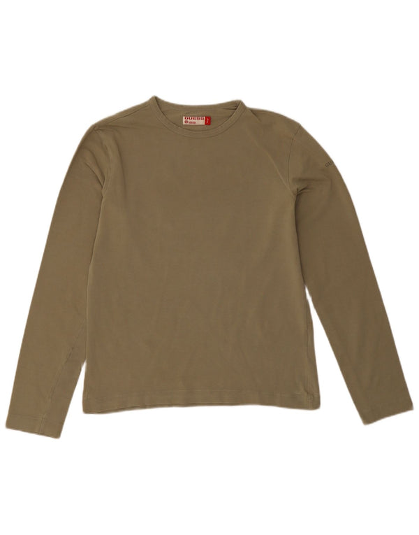 Guess Haut à manches longues pour femme UK 14 Large Kaki