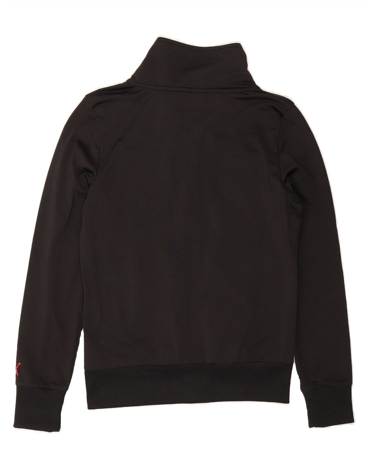 PUMA Womens Graphic Tracksuit Top Jacket UK 12 Medium Black Polyester Vintage Puma and Second-Hand Puma from Messina Hembry 