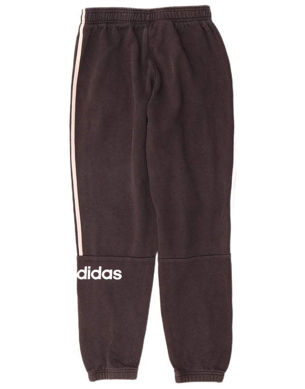 Adidas Girls Graphic Tracksuit Trousers Joggers 13-14 Years Black Cotton