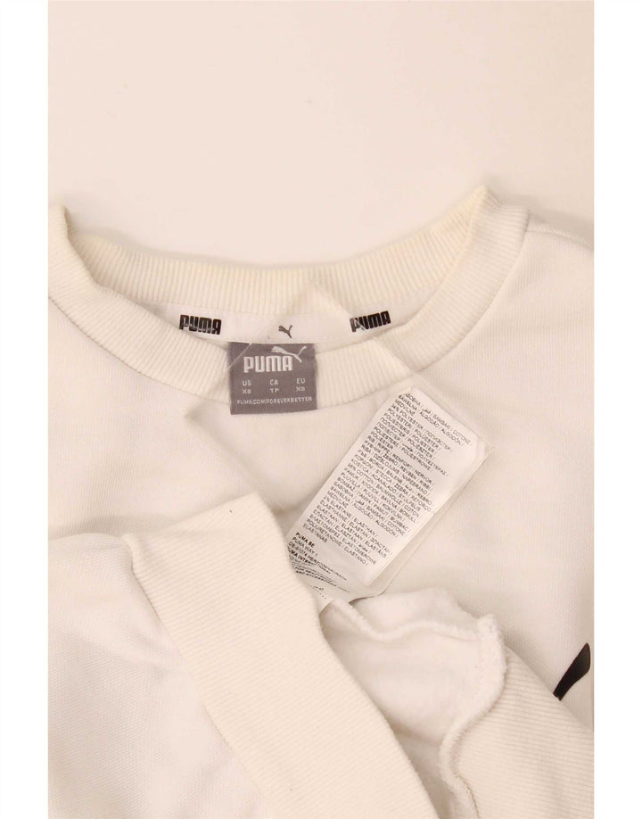 Puma Sweat-shirt Graphic Sweatshirt Jumper XS Homme Blanc Coton