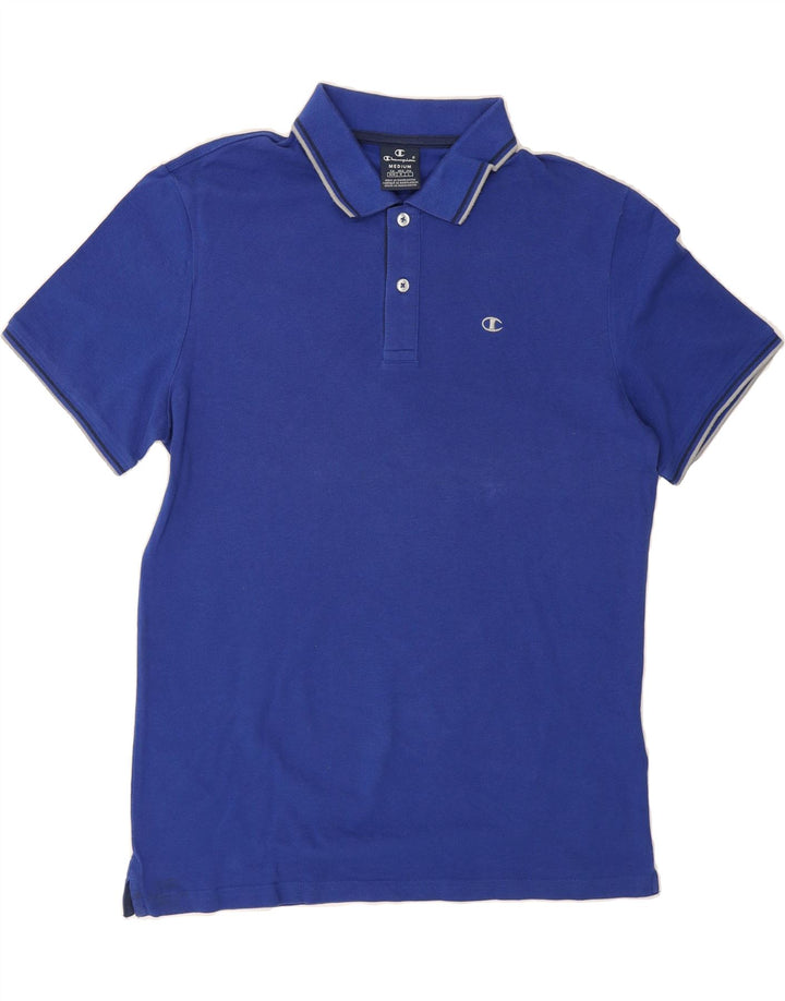 CHAMPION Mens Polo Shirt Medium Blue Cotton Vintage Champion and Second-Hand Champion from Messina Hembry 
