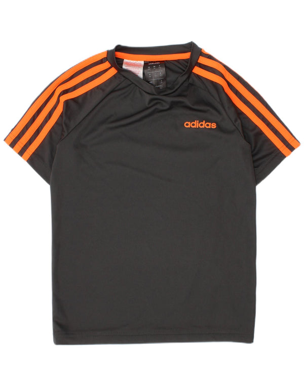 Adidas Garçon Climalite T-Shirt Top 7-8 ans Gris Polyester
