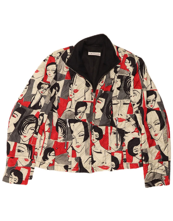 Apriori Veste Bomber Graphique Femme UK 14 Large Acétate Multicolore