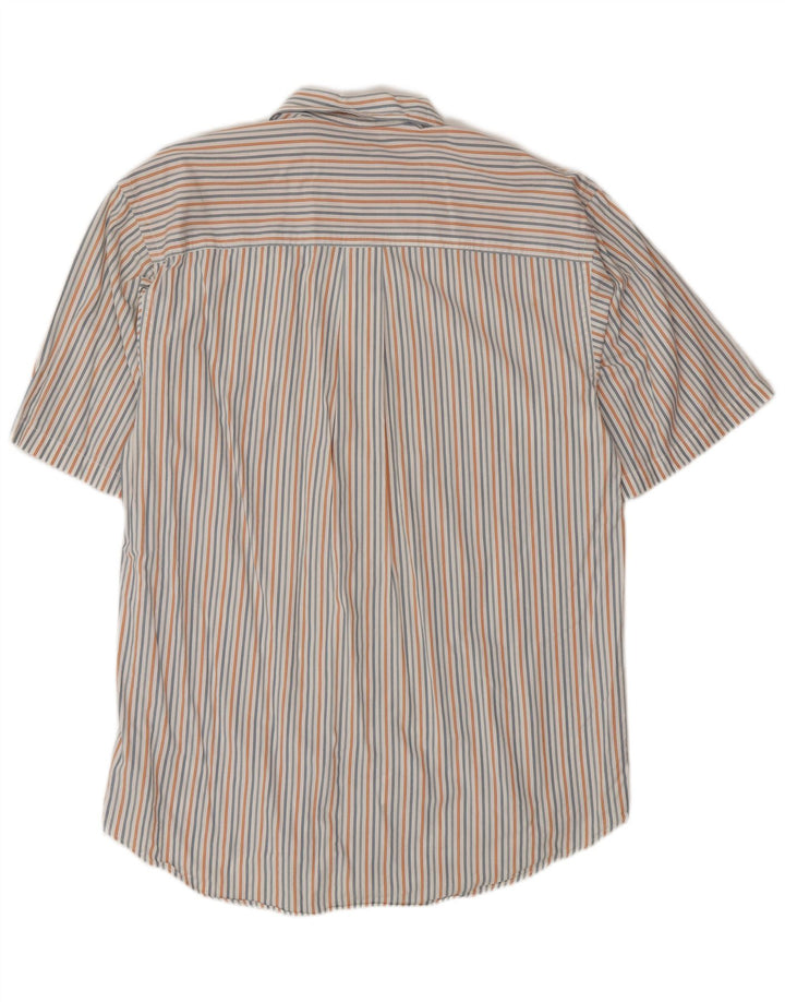 Izod Chemise à manches courtes homme en coton rayé blanc moyen