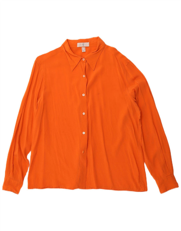 MARLY'S 1981 Womens Oversized Shirt Blouse UK 16 Large Orange Silk