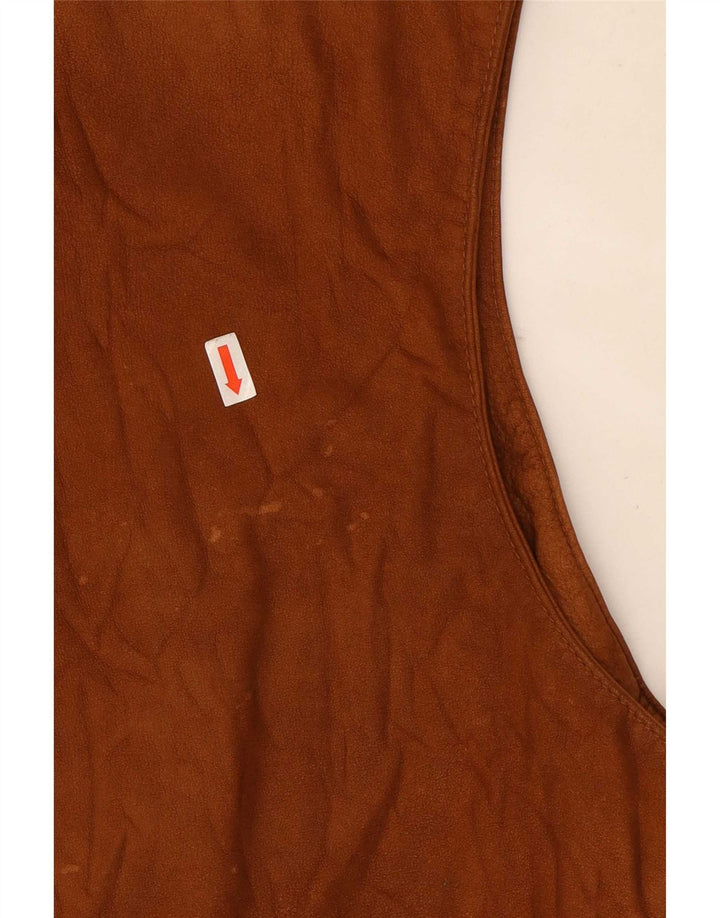 gilet en daim homme vintage XL Marron
