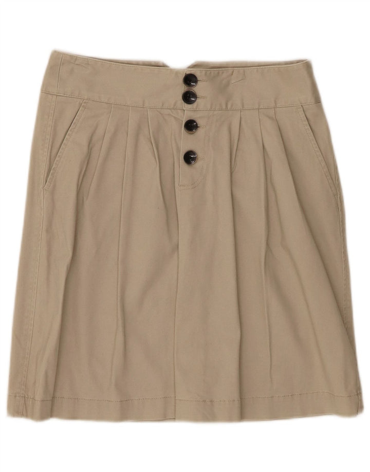 BENETTON Mini-jupe Femme IT 40 Small W28 Coton Beige