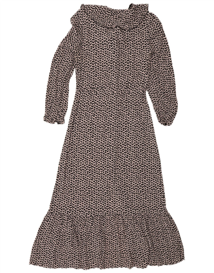Whisper Robe longue à motif abstrait pour femme UK 10 Petite Viscose Rose