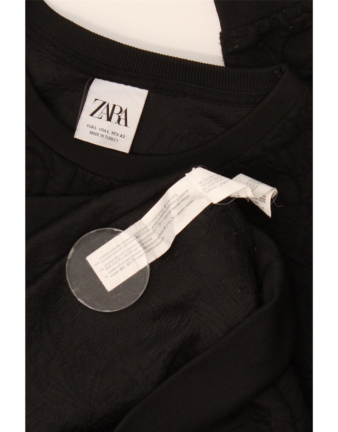 Sweatshirt Zara pour hommes Jumper Large Noir à motif floral en polyester