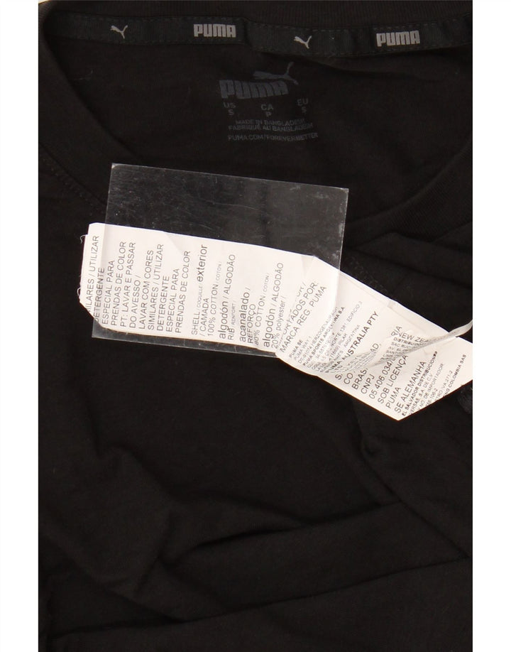 PUMA Haut graphique à manches longues pour hommes, petit coton noir