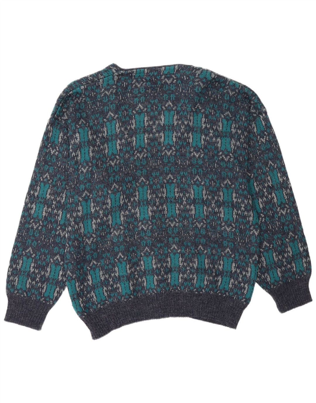 Derby Cardigan pour homme grand bleu géométrique