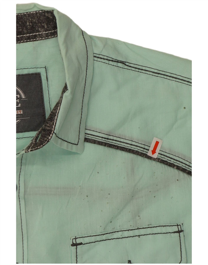 BKE Chemise coupe standard pour homme en coton vert grand